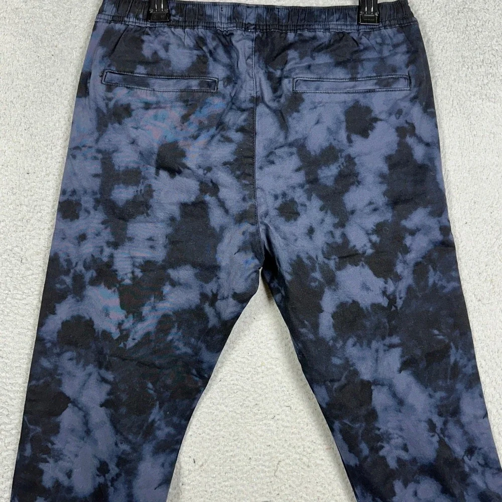 NEW Hollister Pants Men Medium Blue Black Tie Dye Skinny Jogger Advanced Stretch